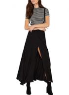 Oasap Women's Fashion Front Slit Pleated Maxi Overalls Skirt
