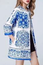 Oasap Chinese Style Floral Pattern Coat