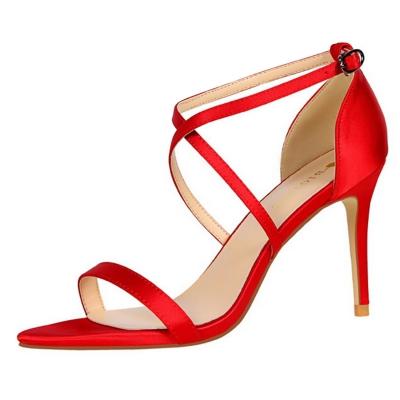 Oasap Open Toe Cross Strap High Heels Sandals
