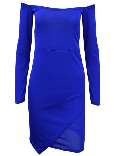 Oasap Women's Slash Neck Off Shoulder Long Sleeve Bodycon Party Dress
