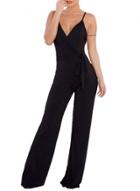 Oasap V Neck Backless Wide Leg Spaghetti Strap Jumpsuit