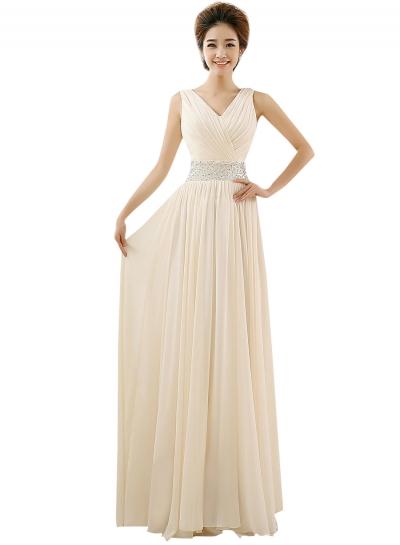 Oasap Women's Elegant Rhinestone Ruffled Design Prom Dress