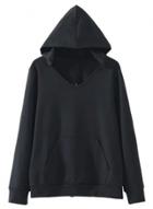 Oasap V Neck Back Lace-up Hoodie With Pocket