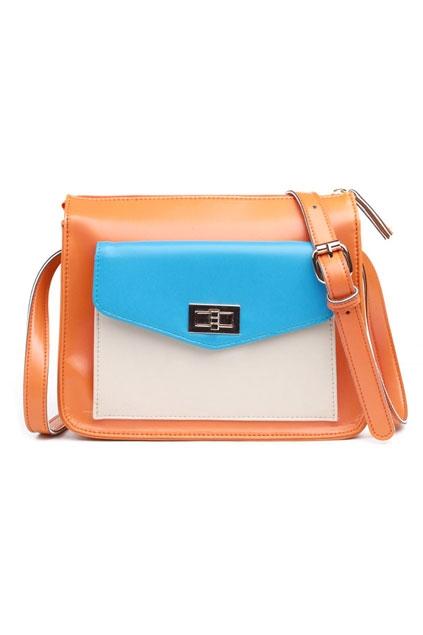 Oasap Candy Colored Zipped Square Shaped Shoulder Bag