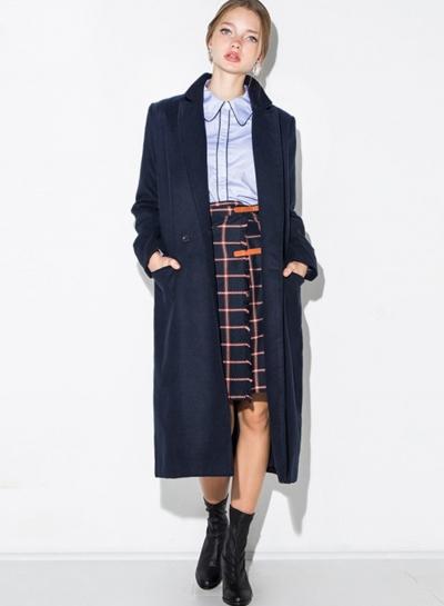 Oasap Double Buttons Notch Lapel Coat