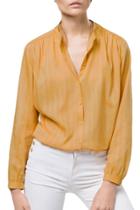 Oasap Women's Casual Solid Color Sheer Button Down Shirt