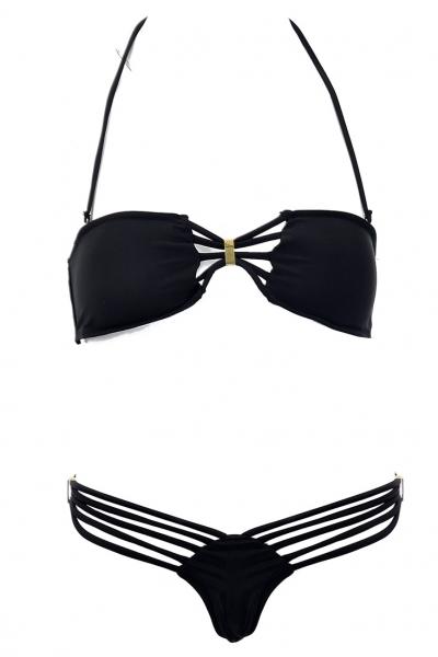 Oasap Sexy Solid Strapless Bikini Sets