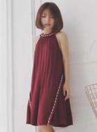 Oasap Casual Off Shoulder Sleeveless Loose Fit Dress