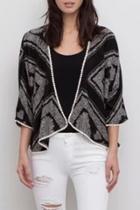Oasap Classical Stripe Printed Open Front Cardigan
