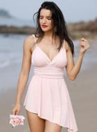 Oasap Spaghetti Strap Sleeveless Solid Color Bikini Swimwear