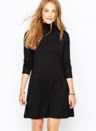 Oasap Solid High Neck Long Sleeve Pullover Dress