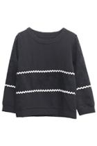 Oasap Wavy Line Art Sweatshirt