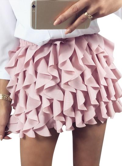 Oasap Fashion Ruffle Mini Pelated Skirt