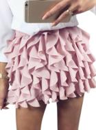 Oasap Fashion Ruffle Mini Pelated Skirt