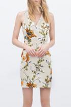 Oasap Flattering Floral Print Backless Mini Dress