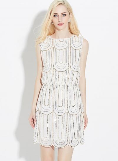 Oasap Fashion Sleeveless Sequins Party Dress