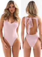 Oasap Bow Back Backless One Piece Swimsuit