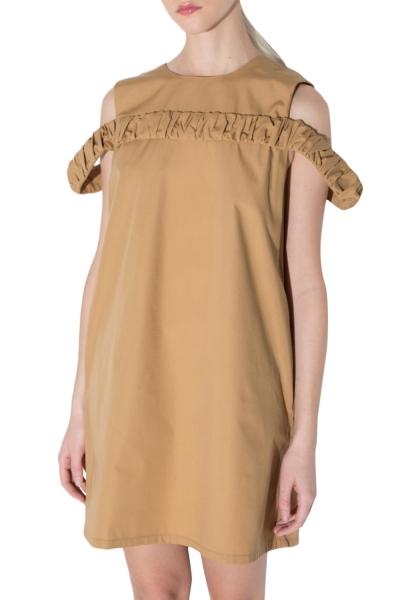 Oasap Women's Casual Cut Out Back Ruffle Panel Short Shift Dress