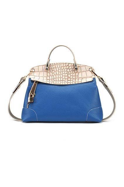 Oasap Contrast Crocodile Skin Pattern Top Single Handle Shoulder Bag