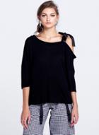 Oasap Fashion Off One Shoulder 3/4 Sleeve Pullover Tee