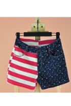 Oasap American Flag Print Zipped Hot Shorts