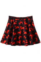 Oasap Whimsical Cat Silhouette Mini Skirt