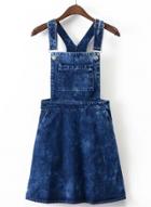 Oasap Fashion Adjustable A-line Denim Overalls Dress