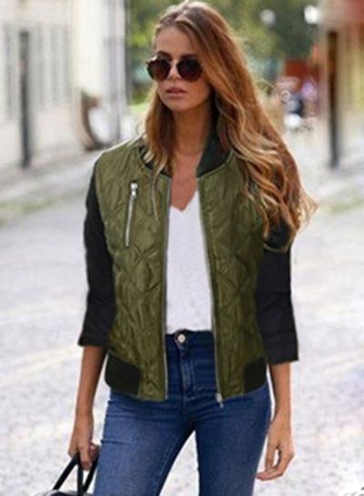 Oasap Zip Front Fashion Cotton Jacket