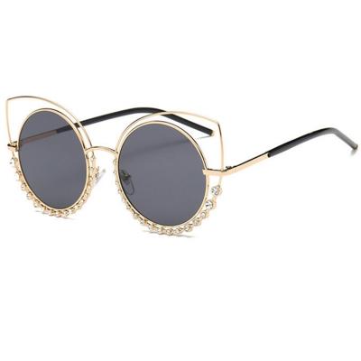 Oasap Cat Eye Round Diamante Casual Sunglasses