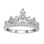 Oasap White Gold Plated Zircon Decoration Princess Crown Ring
