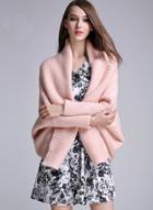 Oasap Batwing Sleeve Loose Knitted Coat Solid Cardigan