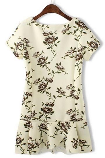 Oasap Vintage Flounce Floral Dress
