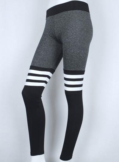 Oasap Skinny Color Block Striped Ankle Sports Leggings