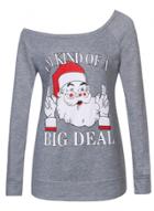 Oasap Round Neck Long Sleeve Father Christmas Printed Pullover Sweatshirt
