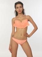 Oasap Spaghetti Strap Sleeveless Solid Color Lace Two Piece Swimwear