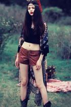Oasap Vintage Floral Fringed Open Front Cardigan