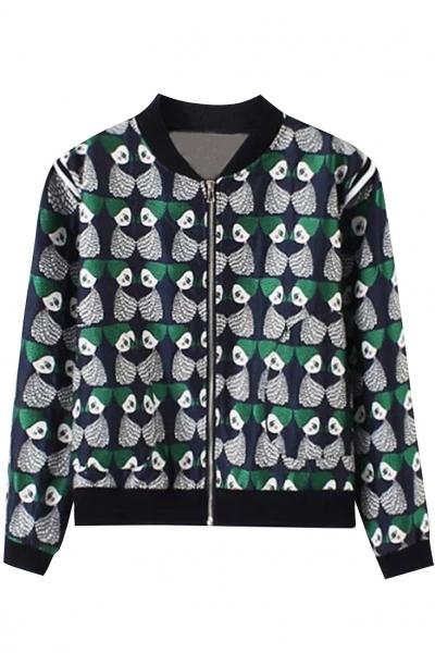Oasap Stylish Puppet Pattern Baseball Jacket