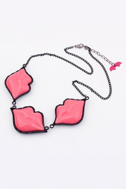 Oasap Sexy Lips Necklace