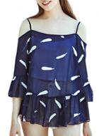 Oasap Women Fashion Off Shoulder 3/4 Sleeve Summer Blouse