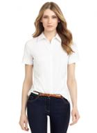 Oasap Summer Solid Basic Casual Short Sleeve Button Down White Shirt