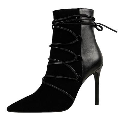 Oasap Lace-up High Heel Ankle Boots