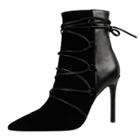 Oasap Lace-up High Heel Ankle Boots