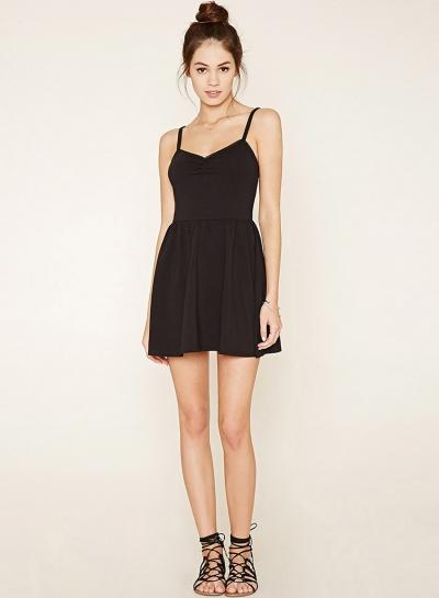 Oasap Black Fashion Backless Slim Dress