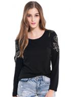 Oasap Women's Casual Solid Color Cutout Long Sleeve Pullover Tee