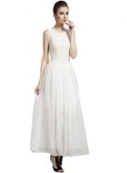 Oasap Women's Elegant Lace Trim Sleeveless Prom Dress