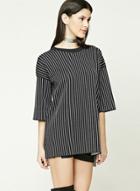 Oasap Preppy Style Half Sleeve Stripped Dress