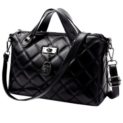 Oasap Fashion Rhombic Pu Leather Top Handle Shoulder Bag