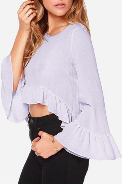 Oasap Ruffed High-low Bell Top