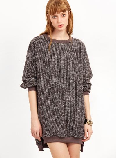 Oasap Round Neck Long Sleeve Knitwear Dresses