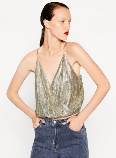 Oasap Spaghetti Strap V Neck Club Crop Top